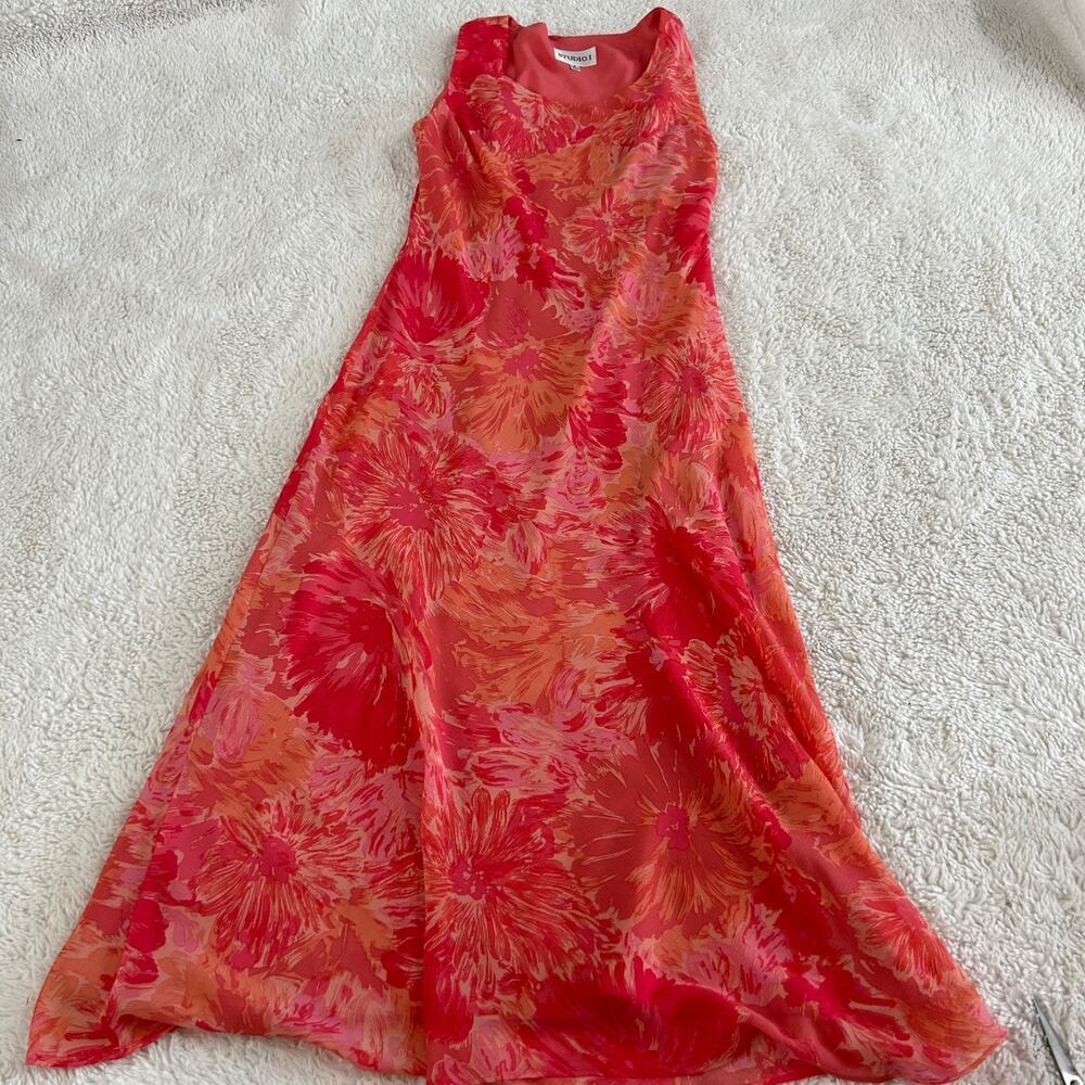 Womens Dress Set 8 Boho Indie Floral Orange Summer Resort Tomato Girl Grandma